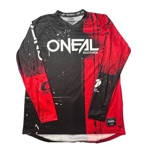 Oneal Jersey Mens XL Red Black Element Motocross MTB Long Sleeve Racing Shirt